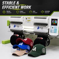 Machine à broder informatisée à double tête FUJA, 12/15 aiguilles, machine à broder industrielle à 2 têtes pour casquettes, t-shirts et broderie plate