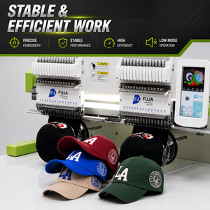 Máquina de Bordar Computarizada de Doble Cabezal FUJA, Máquina de Bordar Industrial de 12/15 Agujas y 2 Cabezales para Gorras, Camisetas y <span class=keywords><strong>Bordado</strong></span> Plano - Product Image 2
