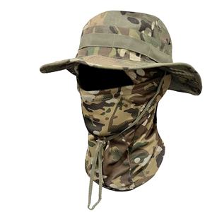 Couvre-chef de camouflage extérieur d'été pour la randonnée, le camping et la pêche avec <span class=keywords><strong>masque</strong></span> <span class=keywords><strong>chirurgical</strong></span> de protection solaire intégrale. - Product Image 1
