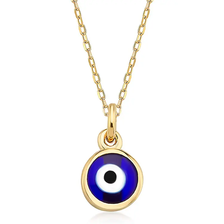 New Drop Shipping Hot Sale Trendy Gold Plated Devil Eyes Necklace Blue Evil Eyes Pendant Necklace For Women