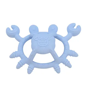2023 nouveautés logo personnalisé sans bpa forme de crabe mignon animal silicone bébé anneau de dentition