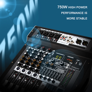 Konsol Mixer Audio Kontroler <span class=keywords><strong>DJ</strong></span> 4 Saluran NX4P dengan Bodi Logam Profesional, 99 Efek DSP untuk Penggunaan Panggung dan Gereja - Product Image 6