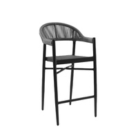 Mobilier d'extérieur Chaise haute de bar en aluminium Patio Café Restaurant Bistro français Tabourets de comptoir empilables en corde