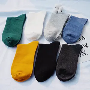Meias de algodão masculinas, meias respiráveis de marca famosa para homens, primavera e verão, cor pura