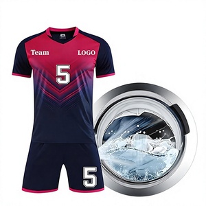 Customizable Breathable Plus Size Soccer Jersey Set Sublimated Print Moisture Wicking V-Neck Short Sleeve Adult <b>Men</b> Team Logo - Product Image 2