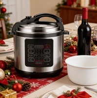 Olla Arrocera Eléctrica de Alta Calidad de 4L/5L/6L con Control de Temporizador Digital, Revestimiento Antiadherente, Acero Inoxidable, Pantalla LED, Clase A+