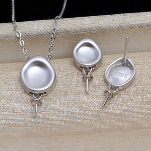 Ensemble de pendentifs et de boucles d'oreilles baroques en argent S925, collier pour femmes givré, accessoire de perle déformée, bijoux fins 3923 - Product Image 2