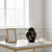 Urna para Mascotas con Diseño Elegante y Atemporal en Negro Mate, Recuerdo Metálico para la Pérdida de una Mascota, Frasco Conmemorativo
