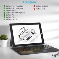 Clavier compatible avec Surface, clavier rétroéclairé Surface Go, clavier Microsoft Surface Pro 5, clavier d'exportation Surface