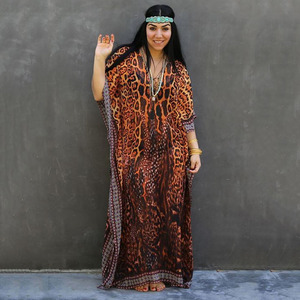 Xuanlang Abito Kaftano Islamico in 18 Colori, Vestito <span class=keywords><strong>Boho</strong></span> Floreale Oversize, <span class=keywords><strong>Abbigliamento</strong></span> Casual da <span class=keywords><strong>Donna</strong></span>, Abito Lungo da Spiaggia Bohémien - Product Image 2