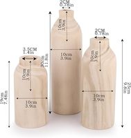 Fabricant fournit un vase en bois en forme de bouteille, décoration naturelle, 12, 10, 7 pouces, ensemble de 3 pièces