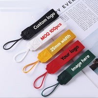 Sangle de poignet en polyester de 25 mm avec impression de logo personnalisé, couleur unie, ruban de 1 pouce pour porte-clés, sac d'école, pendentif, accessoires de bijoux