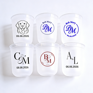 สินค้ามาใหม่ แก้วน้ำพลาสติก PET ทรงกลม ขนาด 16 ออนซ์ / 500 มล. สีสันสดใส สำหรับงานปาร์ตี้ แก้วแบบใช้แล้วทิ้ง พิมพ์ลายตามสั่ง สำหรับงานแต่งงาน - Product Image 1