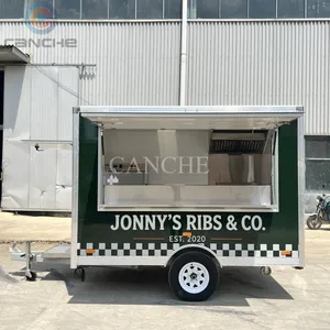 Carrito de Venta Rápida de Hamburguesas y Papas Fritas para Calle Comercial, Remolque Móvil de Comida con Helados y Postres, con Certificación CE - Product Image 1