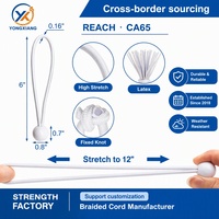 Cordes élastiques à boules blanches de 6 pouces, robustes, résistantes aux UV, pour fixation de bâches, tentes, auvents et bannières, en gros