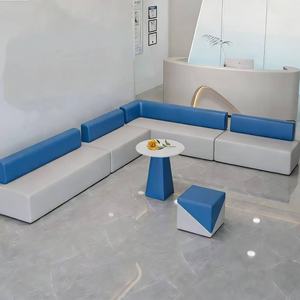 Canapé d'attente en cuir en forme de L, <span class=keywords><strong>prix</strong></span> d'usine, pour salon de beauté, spa, bibliothèque, bureau, hôtel, aéroport, école, hôpital, centre commercial, réception - Product Image 4