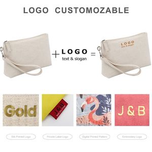 Estuche Cosmético Pequeño, Ecológico, Reutilizable, de Algodón Reciclado, con Cierre y Logotipo Personalizado - Product Image 5