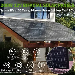 Custom Bifacial Solar Panel 100W 120W 150W 200W Panneau Solaire Monocrystalline Silicon Pv Panel For Street Light