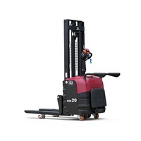 Gerbeur électrique sur pied 2 tonnes 3m à double levage pour entrepôt logistique, couleur personnalisable, mise à niveau de batterie en option, accessoires