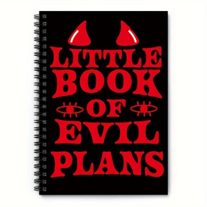 Carnet à spirales A5 « Evil Plan » sur le thème des sorcières et de l'horreur – Journal parfait pour Halloween, cadeau idéal pour les amis, pour raconter des histoires effrayantes - Product Image 1