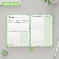 Carnet de recettes personnalisé avec logo imprimé, couverture rigide en cuir PU, format A5, organisateur personnel