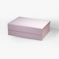 Luxuriöse rosa faltbare flache magnetische geschenkverpackung mit verschlussdeckel geschenkbox blumenboxen mit band