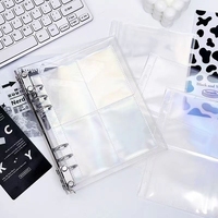 Protège-cartes Kpop en acrylique A5 ultra transparent, classeur à 6 anneaux avec album à 4 pochettes pour cartes, produits de classement