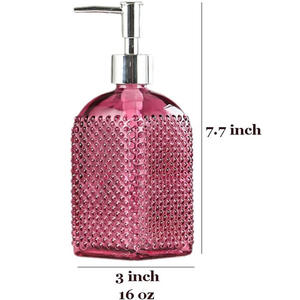 ขวดโลชั่นแชมพูพื้นผิวลูกปัดขนาด 16 ออนซ์สําหรับตู้ทําสบู่แก้วสบู่พร้อมปั๊ม - Product Image 2