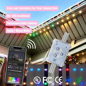 Iluminación Navideña Permanente para Exteriores RGBIC IP68 de 200 pies, 300 pies, 500 pies, Iluminación LED para Aleros con Control Inteligente por Aplicación - Product Image 1