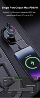 Chargeur de voiture à charge rapide 36W USB-C PD, chargeur allume-cigare USB avec câble enroulé Type C