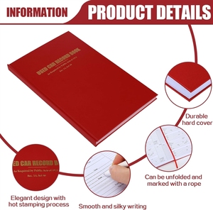 Carnet de notes en papier rouge pour voitures d'occasion, destiné à la gestion des stocks des concessionnaires et aux enregistrements d'enchères - Product Image 3