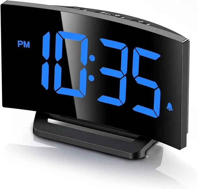 Digital alarm clock with special curved LED screen For Factory manufacturers