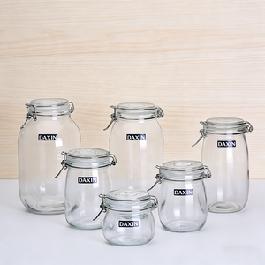 Barattoli in <span class=keywords><strong>Vetro</strong></span> a Bocca Larga per Conservazione Alimenti con Coperchio Sigillante e <span class=keywords><strong>Guarnizione</strong></span> in Gomma Antiperdita - Product Image 3