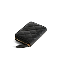 Portefeuille compact en cuir avec fermeture éclair, emplacements pour cartes et poche à monnaie, petit sac à main pour les trajets quotidiens, vente en gros
