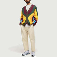 Cardigan personnalisé pull en mohair à manches longues tricots jacquard Designer hiver floue cardigan en mohair pull en tricot pour hommes