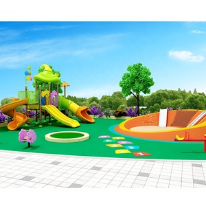 สนามเด็กเล่นกลางแจ้งพลาสติกสำหรับเด็กก่อนวัยเรียน ได้รับการรับรองมาตรฐาน CE ผลิตจากโรงงานที่กว่างโจว - Product Image 4