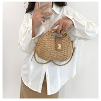 Toptan yaz moda tasarımcısı kabuk şekli bayanlar saman torbaları kadın Crossbody hasır çanta saman çanta