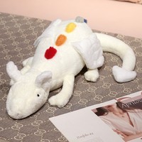 Célèbre Peluche Dragon du Ciel Longue et Moelleuse, Modèle Matcha Dragon Couché, en Coton PP et Velours, Dragon à Cœur de Cramoisi, Faible MOQ