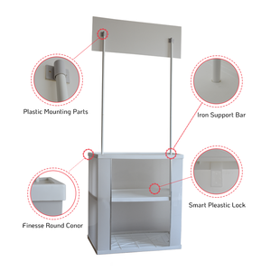 Vente directe usine : Kiosque pliable, stand d'exposition performant, présentoir <span class=keywords><strong>de</strong></span> bannière, comptoir promotionnel portable - Product Image 2