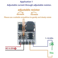 LD24AJTA_MINI DC 12V 24V Kontrol Peredupan LED 0-910MA Arus Konstan Dapat Diatur PWM Driver LED Arduino ESP32