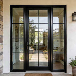 <span class=keywords><strong>Porta</strong></span> a Doppia Anta Moderna e Resistente per Ville, Nuova <span class=keywords><strong>Porta</strong></span> d'Ingresso Esterna in Lega di Alluminio per Supermercati - Product Image 4