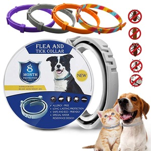 Collier apaisant réglable en silicone durable pour animaux de compagnie, à libération rapide pour l'entraînement, formule naturelle <span class=keywords><strong>anti</strong></span>-puces, tiques et moustiques, réduit leur impact - Product Image 1