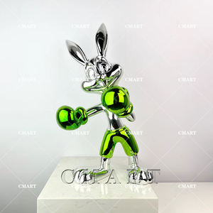 Figura Decorativa de Conejo Boxeador, Adorno de Lujo para el Hogar, Escultura Pop Art de Chica Boxeadora - Product Image 4