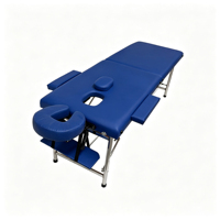 Table de massage professionnelle à 2 sections, pliable, avec pieds en acier inoxydable, lit de spa avec appui-tête réglable