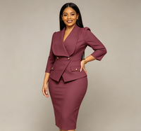 Robe midi crayon moulante élégante pour femme, à revers, double boutonnage, boutons dorés, manches 3/4, taille cintrée, idéale pour le bureau et les occasions formelles