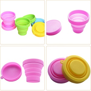 Nhà Máy Tùy Chỉnh Xách Tay Có Thể Thu Vào Gấp <span class=keywords><strong>Silicone</strong></span> Cup Nắp Dễ Thương Phổ Nước Uống Cốc Trà - Product Image 2