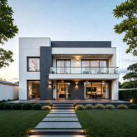 Grande Villa Modulaire Préfabriquée Moderne et Minimaliste, Construction en Acier Léger, Chambre et Salle de Bain, Marque KT, Garantie 5 Ans