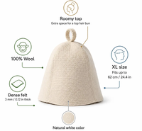 Chapeau de sauna en feutre 100% laine de Nouvelle-Zélande, isolation thermique, protège les cheveux des hautes températures, pour sauna et hammam, vente en gros