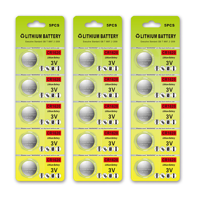 DUKECELL CR1620 Lithium Primary Coin Button Cell 3V 5 Year Shelf Life for Home Appliances Power Tools Toys