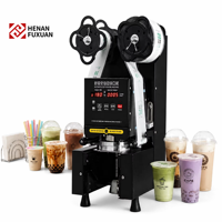 Machine de scellage automatique professionnelle pour gobelets de thé au lait Boba, jus, boissons, café aux perles, plastique PP, papier, thermoscelleuse 90-95mm